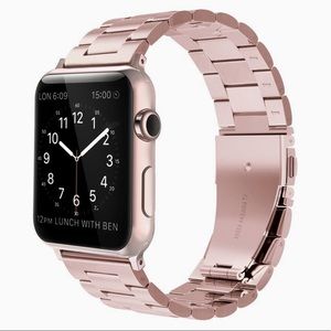 Simpeak Band Apple Watch 42mm 44mm Series 6 SE 5 4 3 2 1, Women Rose Gold